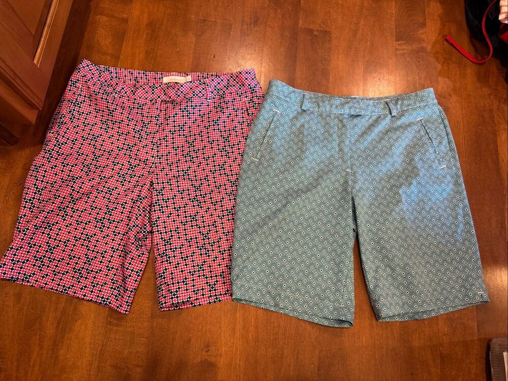 Lady Hagen Women’s Size 8 Golf Bermuda Shorts Geometric Print 2-Pair Bundle